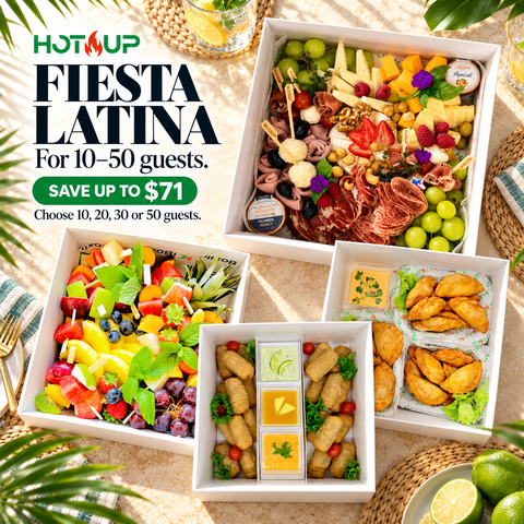 Fiesta Latina Party Package by Hot🔥Up – mini empanadas, tequeños and churros party catering in Miami